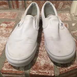 White Vans slip ons